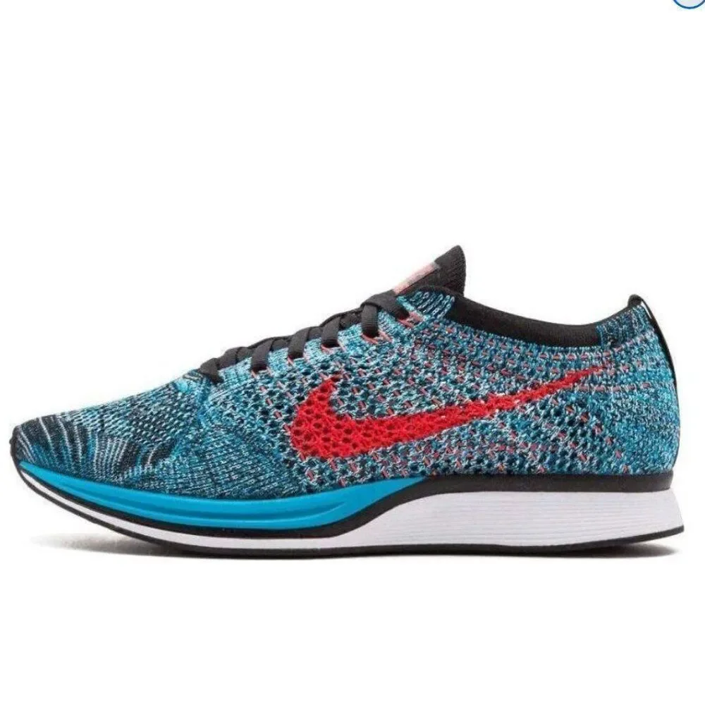 Nike Flyknit Racer Neo Turquoise 526628-404 Mens 11.5 US 45.5 EUR 10.5 UK NICE